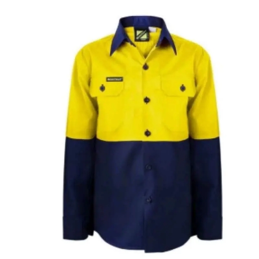 Picture of WorkCraft, Childrens, Shirt, Long Sleeve, Lightweight, Two Tone, Cotton Drill